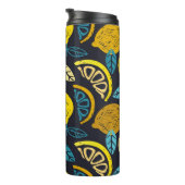 Citrus limoen lemon doedle hand getekend patroonpa thermosbeker (Geroteerd rechts)