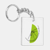 Citrus Limoen Monogram vierkant dubbelzijdig Sleutelhanger (Voorkant Links)