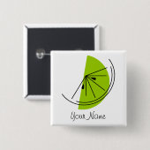 Citrus Limoen Name, knop Vierkante Button 5,1 Cm (Voorkant /achterkant)