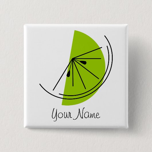 Citrus Limoen Name, knop Vierkante Button 5,1 Cm (Voorkant)