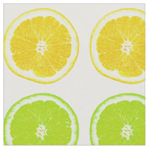 Citrus Limoen, Oranje en Lemon Polka Dot Slices Stof