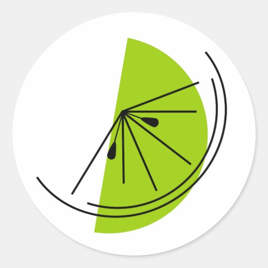 Citrus Limoen rond Ronde Sticker (Voorkant)