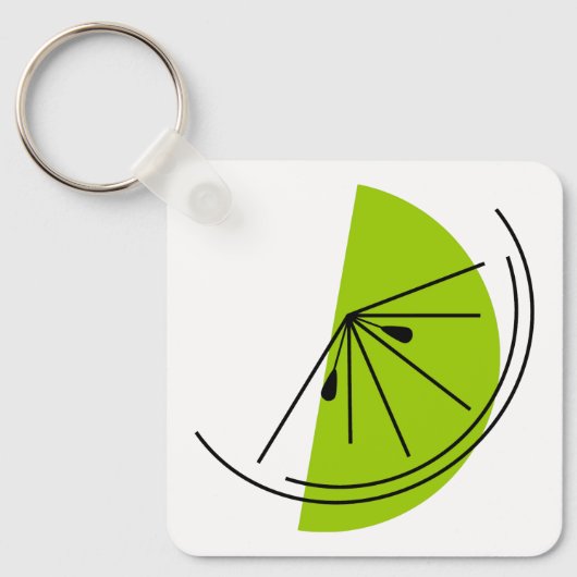 Citrus Limoen sleutelhanger aluminium vierkant (Voorkant)