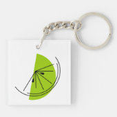 Citrus Limoen sleutelhanger, vierkant dubbelzijdig Sleutelhanger (Achterkant)