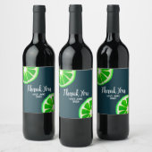 Citrus limoen slice modern dank u cadeau wijn etiket (Flessen)