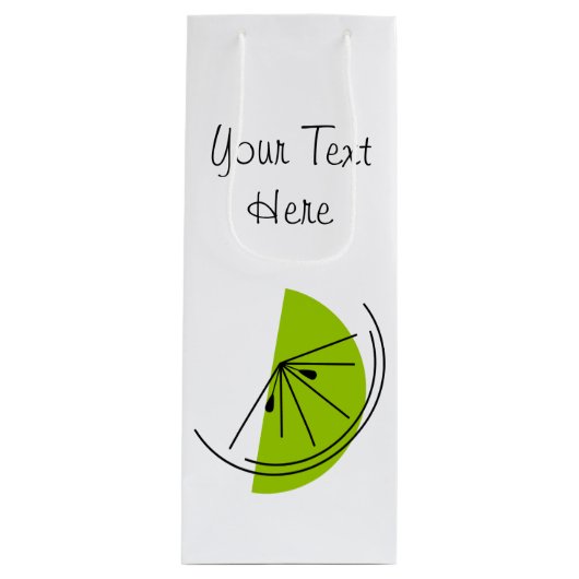 Citrus Limoen Tekst geschenkzak wijn Cadeautas (Voorkant)