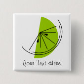 Citrus Limoen-tekstknop Vierkante Button 5,1 Cm (Voorkant)