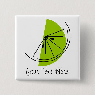 Citrus Limoen-tekstknop Vierkante Button 5,1 Cm