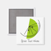 Citrus Limoen Text magnet vierkant (Voorkant / Achterkant)