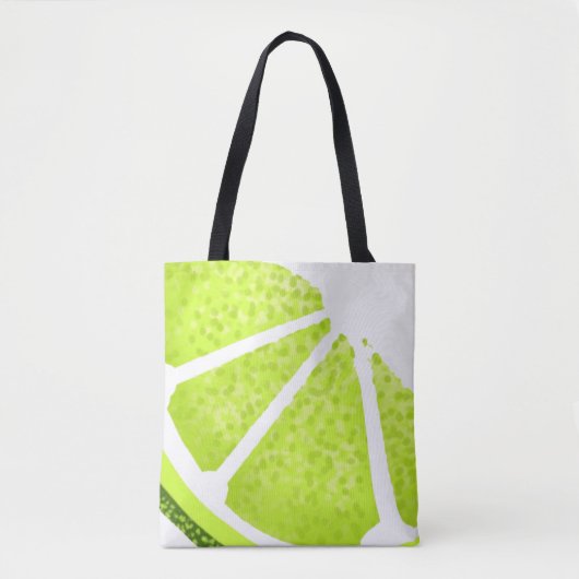 Citrus Limoen Wedge Slice Tote Bag (Voorkant)