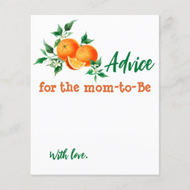 Citrus Little Cutie Baby shower Advice Game Kaart
