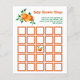 Citrus Little Cutie Baby shower Bingo Game Kaart