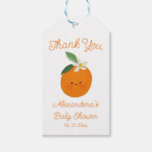 Citrus Little Cutie Baby shower Dank u voor uw gun Cadeaulabel (Voorkant)