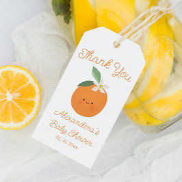 Citrus Little Cutie Baby shower Dank u voor uw gun Cadeaulabel