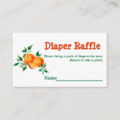 Citrus Little Cutie Baby shower Game Diaper Raffle Informatiekaartje (Voorkant)