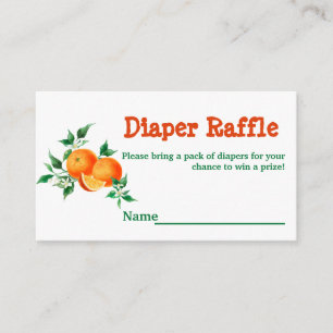 Citrus Little Cutie Baby shower Game Diaper Raffle Informatiekaartje