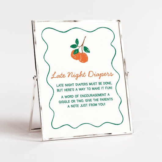 Citrus Little Cutie Baby shower Late Night Luiers Poster