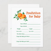 Citrus Little Cutie Baby shower Prediction Game (Voorkant / Achterkant)