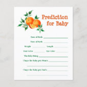 Citrus Little Cutie Baby shower Prediction Game (Voorkant)