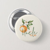 Citrus Little Cutie Baby Shower Uncle To Be Ronde Button 5,7 Cm (Voorkant /achterkant)