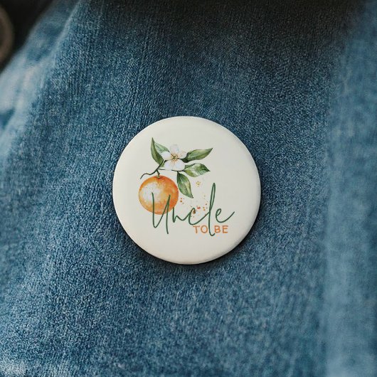 Citrus Little Cutie Baby Shower Uncle To Be Ronde Button 5,7 Cm