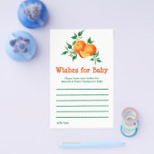 Citrus Little Cutie Baby shower Wish Game Kaart (Enkel)
