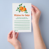 Citrus Little Cutie Baby shower Wish Game Kaart (Hand)