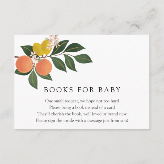 Citrus Little Cutie Boeken voor Baby insert kaart (Voorkant)