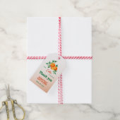 Citrus Little Cutie Botanical Oranje Baby shower Cadeaulabel (Met Touw)