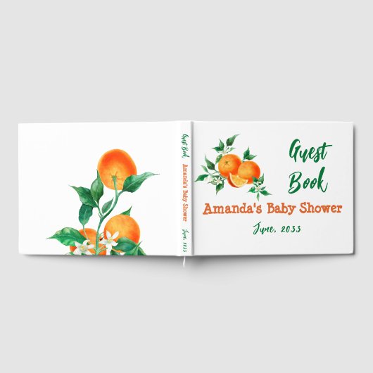 Citrus Little Cutie Gender Neutral Baby shower Gastenboek (Volledig)