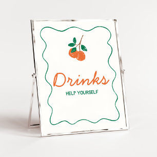 Citrus Little Cutie Modern Baby shower Drinken Poster