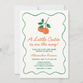 Citrus Little Cutie Modern Baby shower Kaart (Voorkant)