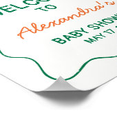 Citrus Little Cutie Modern Baby shower Welkom Poster (Hoek)