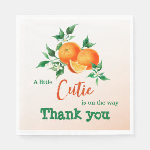 Citrus Little Cutie on the Way Oranje Baby shower Servet