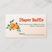 Citrus Little Cutie Oranje Baby shower Game Visitekaartje (Voorkant)