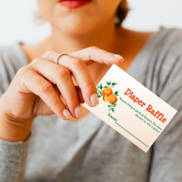 Citrus Little Cutie Oranje Baby shower Game Visitekaartje