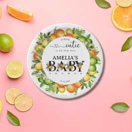 Citrus Little Cutie Sinaasappel Groene Bloem Papieren Bordje
