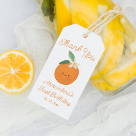 Citrus Little Cutie Verjaardag Dank u wel Cadeaulabel