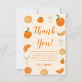 Citrus Little Cutie Verjaardagsfoto Bedankkaart (Voorkant)