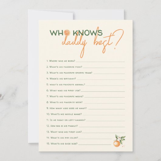 Citrus Little Cutie Wie kent papa beste Kaart (Voorkant)