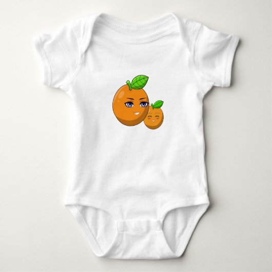 Citrus Love - liefhebbende oranje moeder en zoon Romper (Voorkant)
