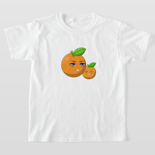 Citrus Love - liefhebbende oranje moeder en zoon T-shirt (Laagn)