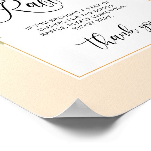 Citrus luier loterij cutie baby shower poster (Hoek)