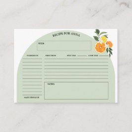 Citrus Lush Greenery Vrijgezellenfeest Recept Kaar Informatiekaartje