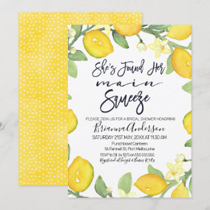 Citrus main squeeze bruids douche uitnodiging