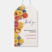 Citrus MAIN squeeze Bruidsfeest bedankje Cadeaulabel (Voorkant)