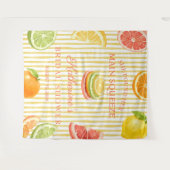 Citrus Main Squeeze Bruiloft Feest Achtergrond Wandkleed (Voorkant (horizontaal))