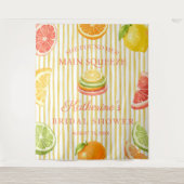 Citrus Main Squeeze Bruiloft Feest Achtergrond Wandkleed (Voorkant)