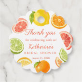 Citrus Main Squeeze Bruiloft Feest Dank Geschenk Bedankjes Labels (Voorkant)