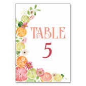 Citrus Main Squeeze Bruiloft Tafel Nummer Kaart (Achterkant)